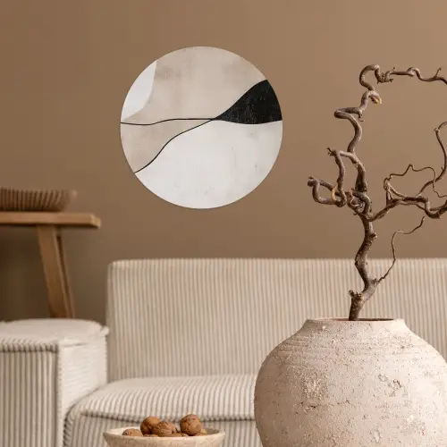 Contourlijnen - Abstracte landschap Wandcirkel behangsticker klein -sfeer1