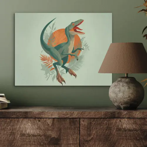 Dino - Bladeren - Grafisch - Groen PET vilt klein -sfeer2