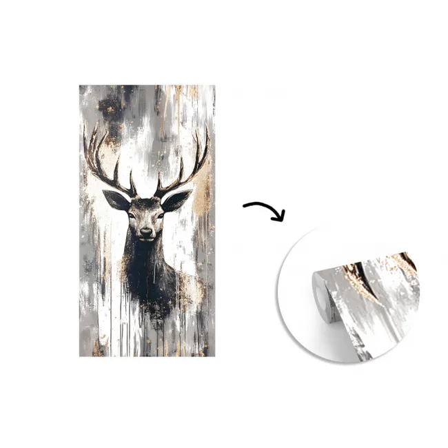 Abstract - Hert - Gewei - Goud fotobehang vinyl groot -3d