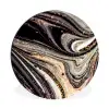 Marmerlook - Zwart - Goud - Wit - Glitter - Marmer Wandcirkel aluminium klein -3d
