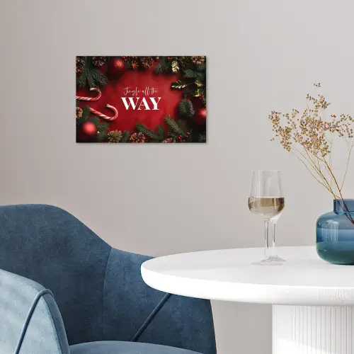 Kerst - Quote - Rood - Kerstballen poster papier klein -sfeer3