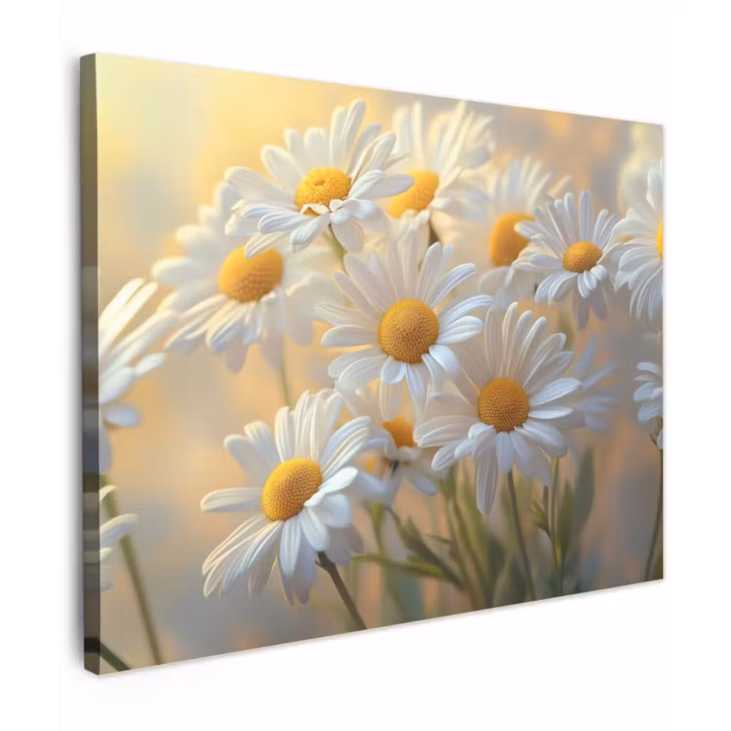 Canvas schilderij - Madeliefjes - Wit - Zonlicht