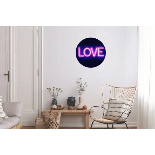 Neon - Love - Valentijn Wandcirkel aluminium klein -woonkamer