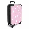 Roze achtergrond met witte stippen NBS - Handbagage koffer - Kinderen Unisex middel -productfoto_3d