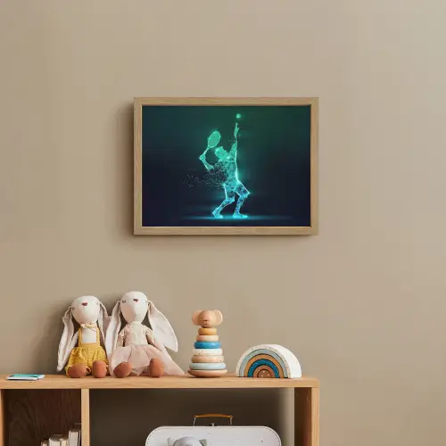 Tennis - Futuristisch - Sport - Neon Light Box met batterij (Wandlamp kind) middel -sfeer2_kind