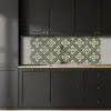 Design - Ruit - Bloemen - Grijs keuken achterwand 2 middel 871 -sfeer1