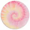 Patroon - Tie Dye - Pasteltinten - Roze Wandcirkel kunststof plaat 5mm dik klein -3d