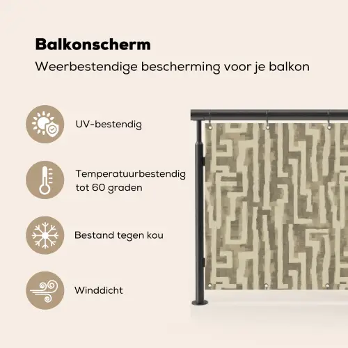 Abstract - Geometrisch - Groen Balkonbeschermer Duitsland klein 596 -specs_NL