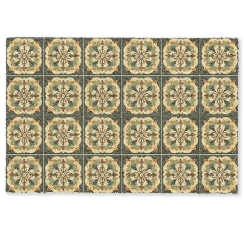 Ornament - Patroon - Groen Deurmat klein 898 -zkaufland3d