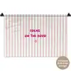 Focus on the good - Strepen - Roze - Smiley Wandkleed katoen klein -t3d_DE