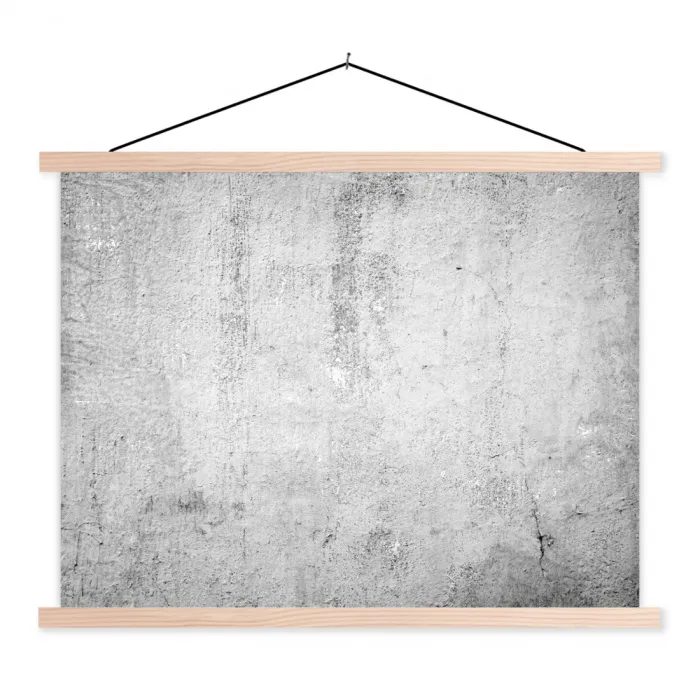 Beton - Grijs - Patroon - Vintage - Industrieel textielposter latten blank klein -3d