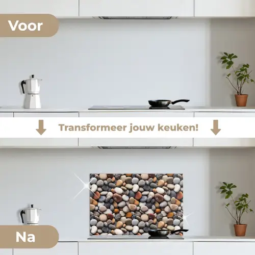 Rust - Zachte - Kleuren - Stenen keuken achterwand spatscherm klein 900 -voor_na_NL