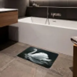 Zwaan - Water - Natuur - Realistisch - Wit Badmat klein -sfeer3