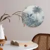 Jungle - Modern - Blauw - Groen Akoestische PET Vilt - Rond klein -sfeer3