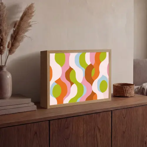 Abstract - Vormen - Roze Light Box met batterij (Wandlamp) middel -sfeer2
