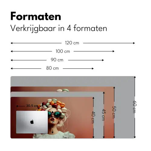 Vrouw - Macarons - Bril Muismat XXL klein -sfeer5