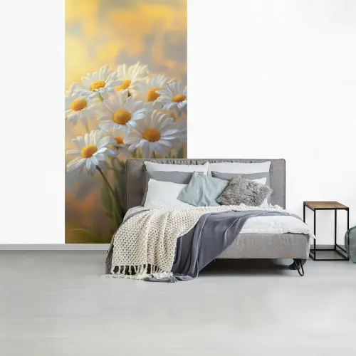 Madeliefjes - Wit - Zonlicht fotobehang vinyl groot -slaapkamer