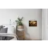 Wereldkaart - Goud - Roest textielposter latten blank klein -woonkamer