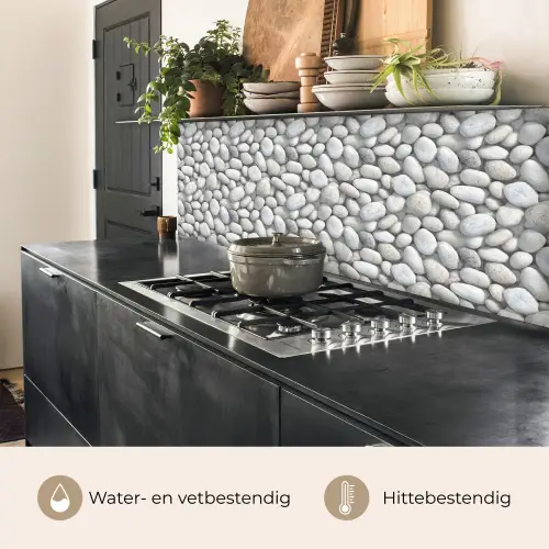 Steentjes - Grijs - Ovaal keuken achterwand 2 middel 871 -usp_NL