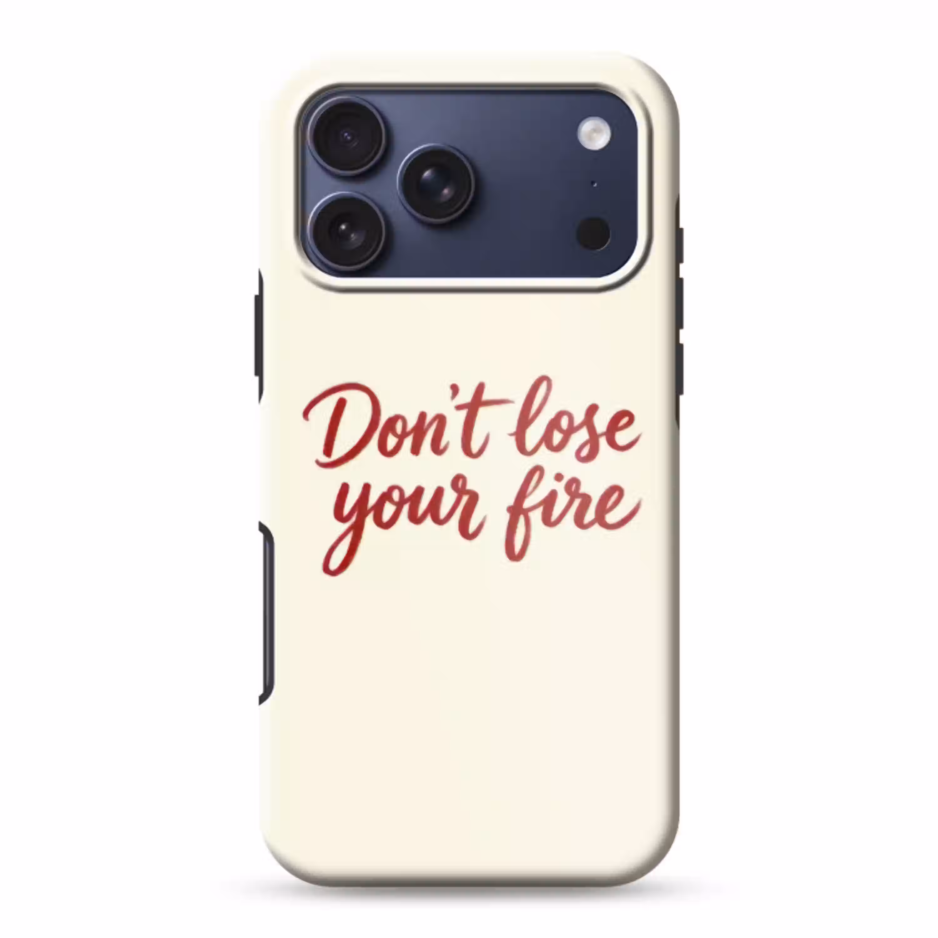 Don't lose your fire - Rood - Wit - Minimalistisch Toughcase MagSafe Apple iPhone 17 Pro Max klein -3d