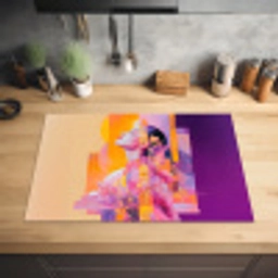 Abstract - Portret - Vrouw - Kleurrijk Inductie beschermer vinyl 3mm klein -sfeer5