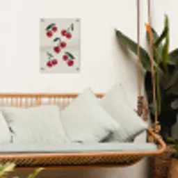 Kersen - Blaadjes - Rood tuinposter los doek klein -sfeer7