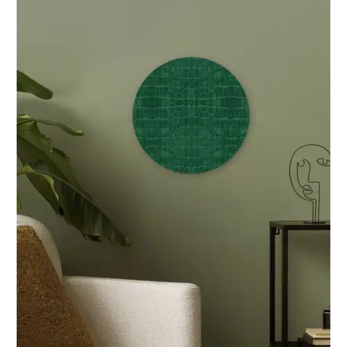 Krokodil - Leer - Smaragd - Groen Wandcirkel plexiglas klein 852 -sfeer3