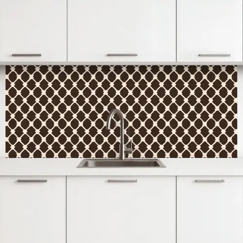 Bruin - Ruitpatroon - Geometrisch keuken achterwand 2 middel 871 -3d