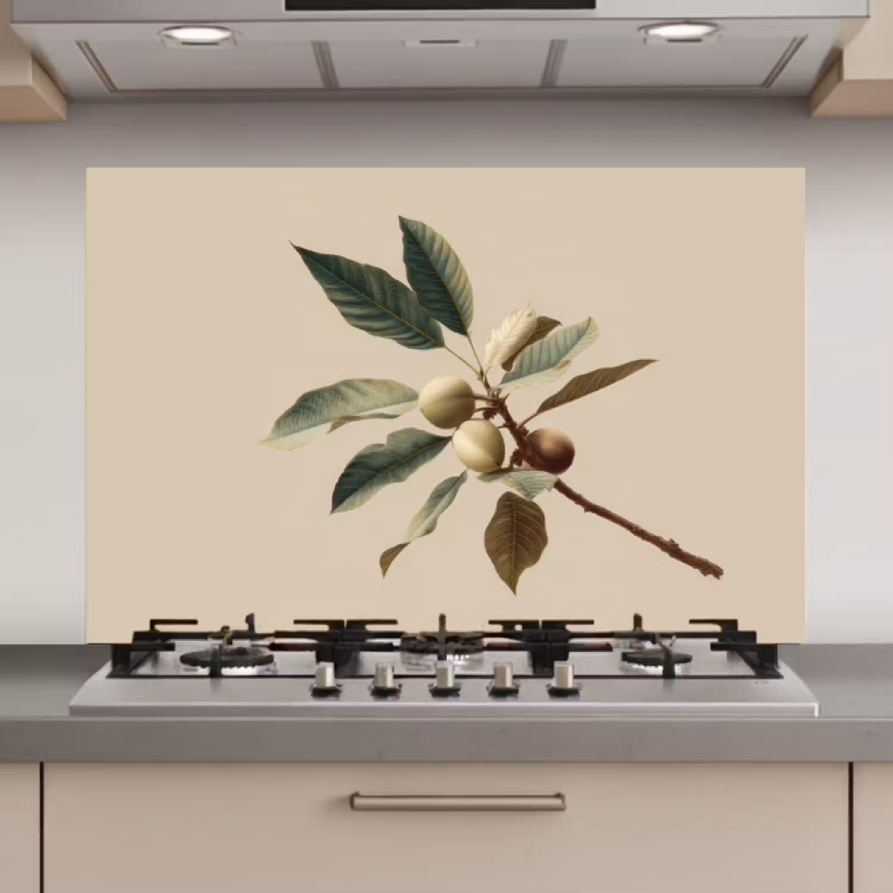 Tak - Groene Bladeren - Vruchten keuken achterwand spatscherm klein -3d_website