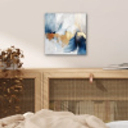 Goud - Blauw - Watercolor - Kunst - Modern aluminium wit klein -sfeer3