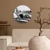 Glamour - Modern - Zwart - Wit Wandcirkel kunststof plaat 5mm dik klein -sfeer1