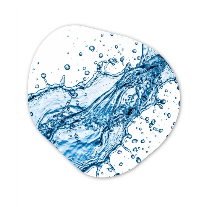 Spash - Water - Blauw Wandcirkel Organisch Forex 3mm klein -3d