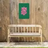 Abstract - Pink - Lijnen - Groen Tuinposter op houten frame 2 cm dik klein -sfeer4