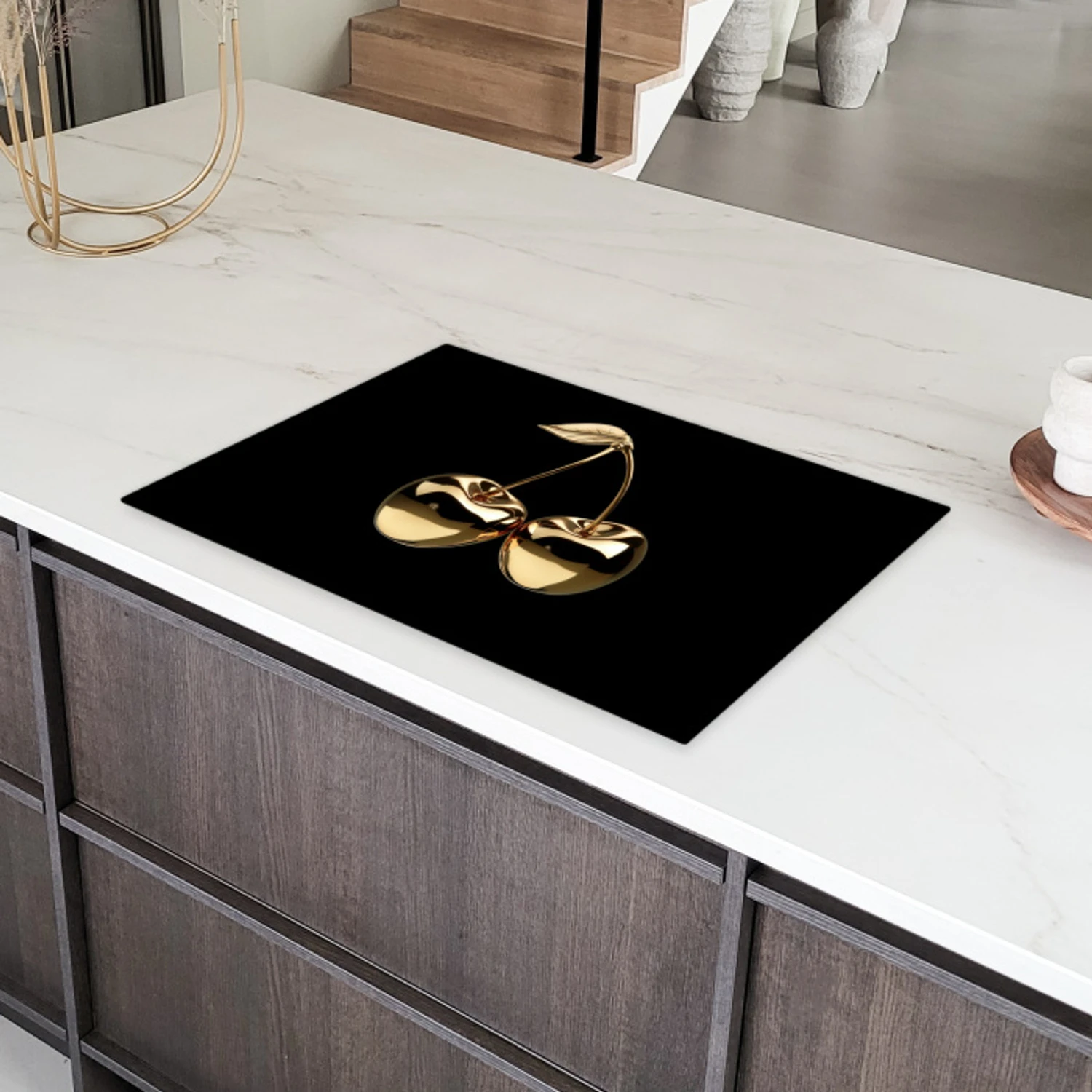 Inductie beschermer - Marmer Wit Luxe - 76x52 cm - Kookplaat beschermer