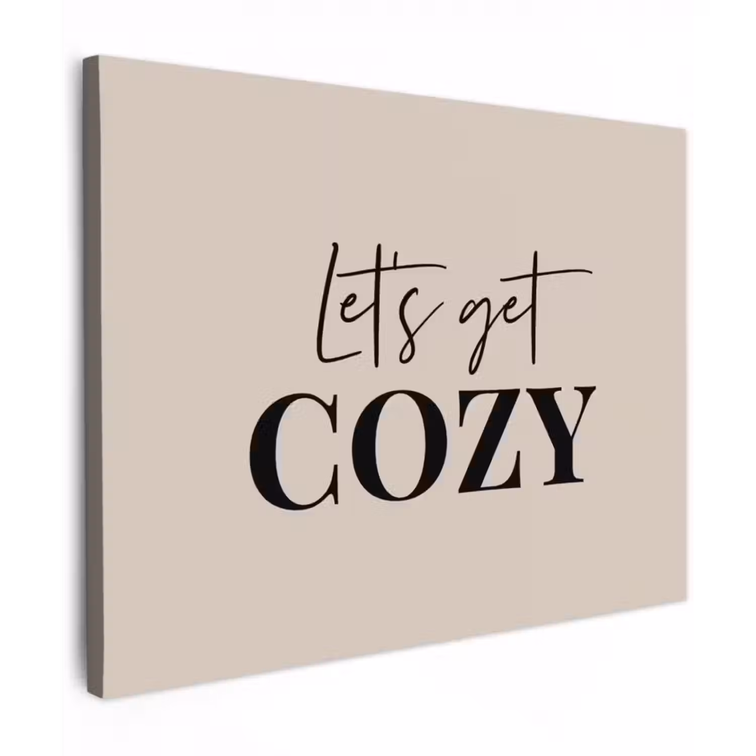 Canvas schilderij - Beige - Winter - Quote - Cozy