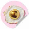 Ei - Disco - Ontbijt - Glitter Wandcirkel behangsticker klein -3d