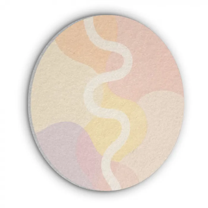 Golvende vormen - Abstract - pastel Akoestische PET Vilt - Rond klein -3d