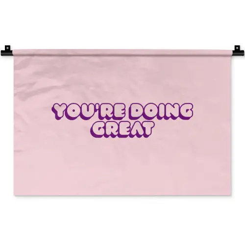 You're doing great - roze - 3D Wandkleed katoen klein -zz3d