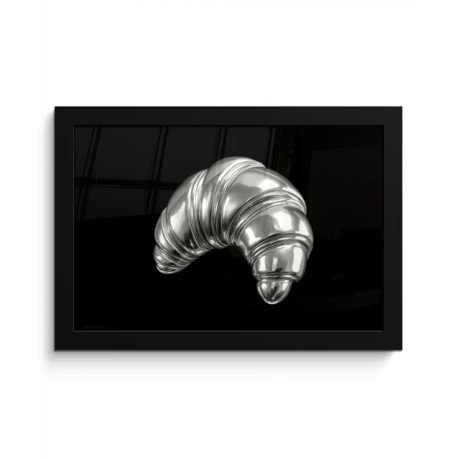 Croissant - Metaal - Zilver fotolijst zwart zonder passe partout klein -3d