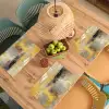 Abstract - Geel - Modern - Beige Placemat vinyl groot -zzsfeer5_Kitchenyeah-website