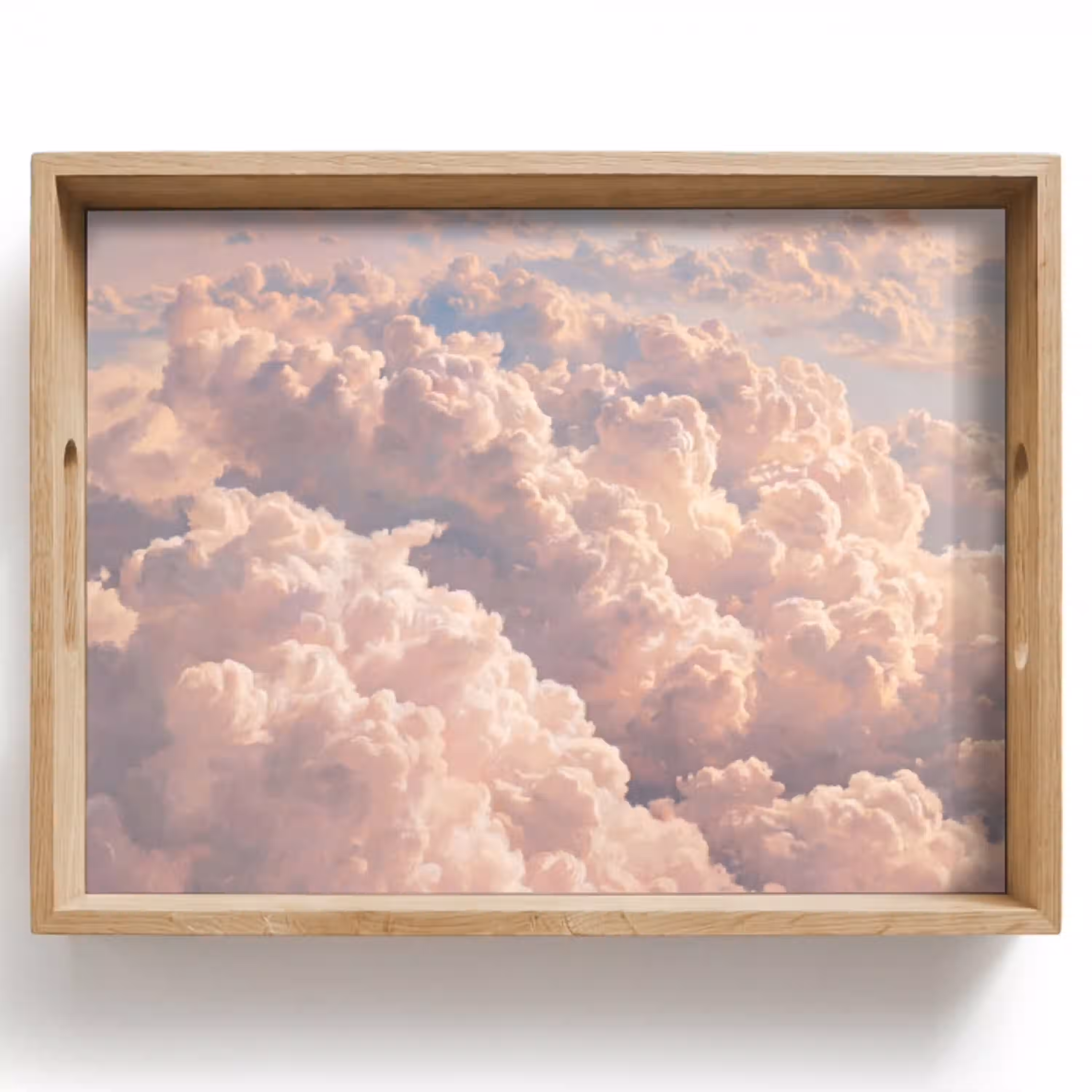 Wolken - Zonsondergang - Natuur - Pastel - Roze Dienblad Rechthoek middel -z3d_shopping
