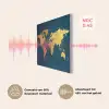 Wereldkaart - Goud - Donkerblauw PET vilt klein -USP_NL