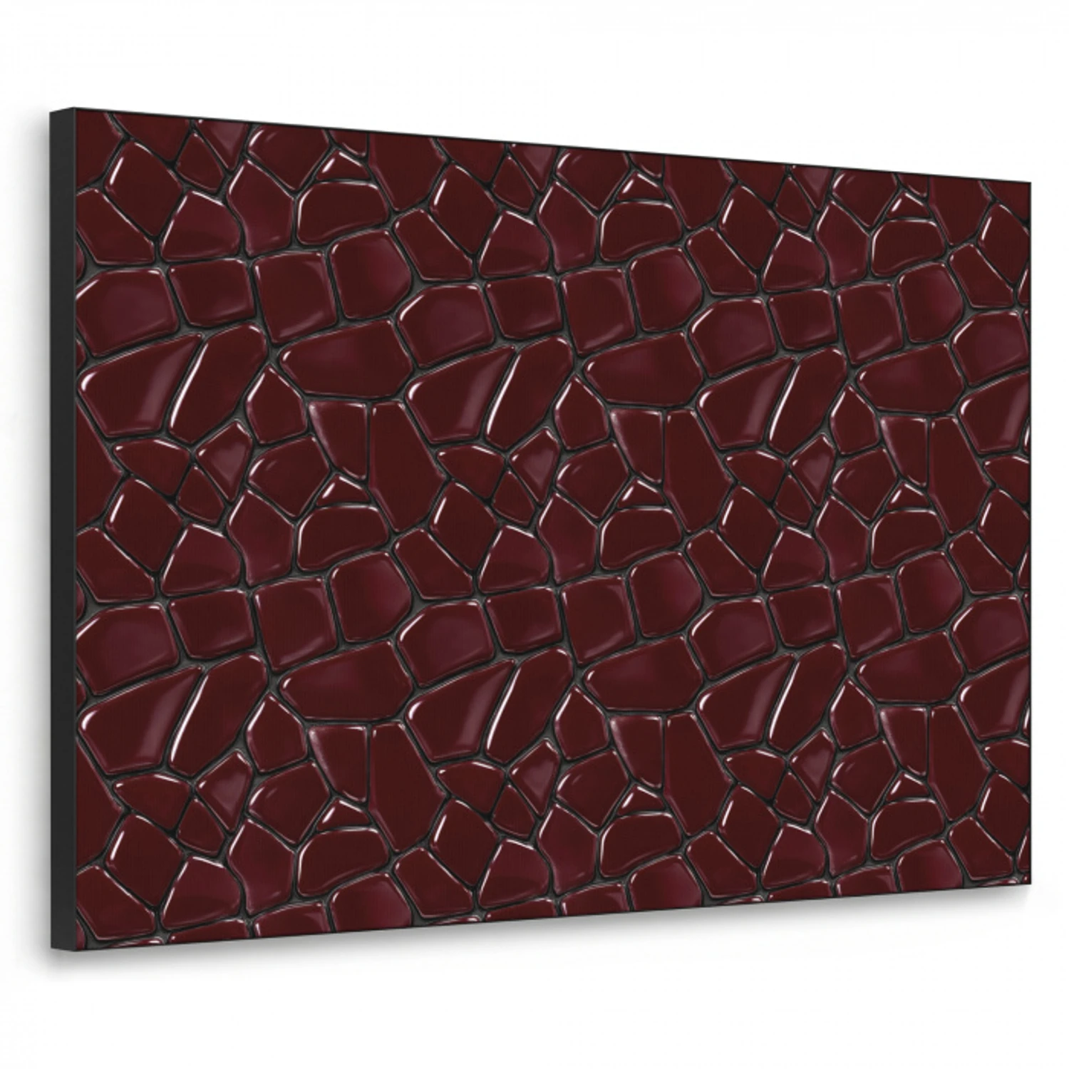 Mozaïek - Tegel - Bordeauxrood Textielframe zwart klein 947 -3d