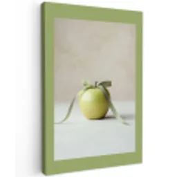 Groen - Appel - Strikje Tuinposter op houten frame 2 cm dik klein -3d