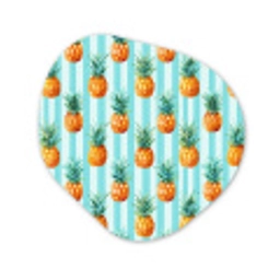 Ananas - Strepen - Groen Wandcirkel Organisch Forex 3mm klein 629 -3d