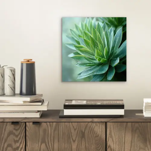 Blad - Plant - Groen - Textuur aluminium wit klein -sfeer1