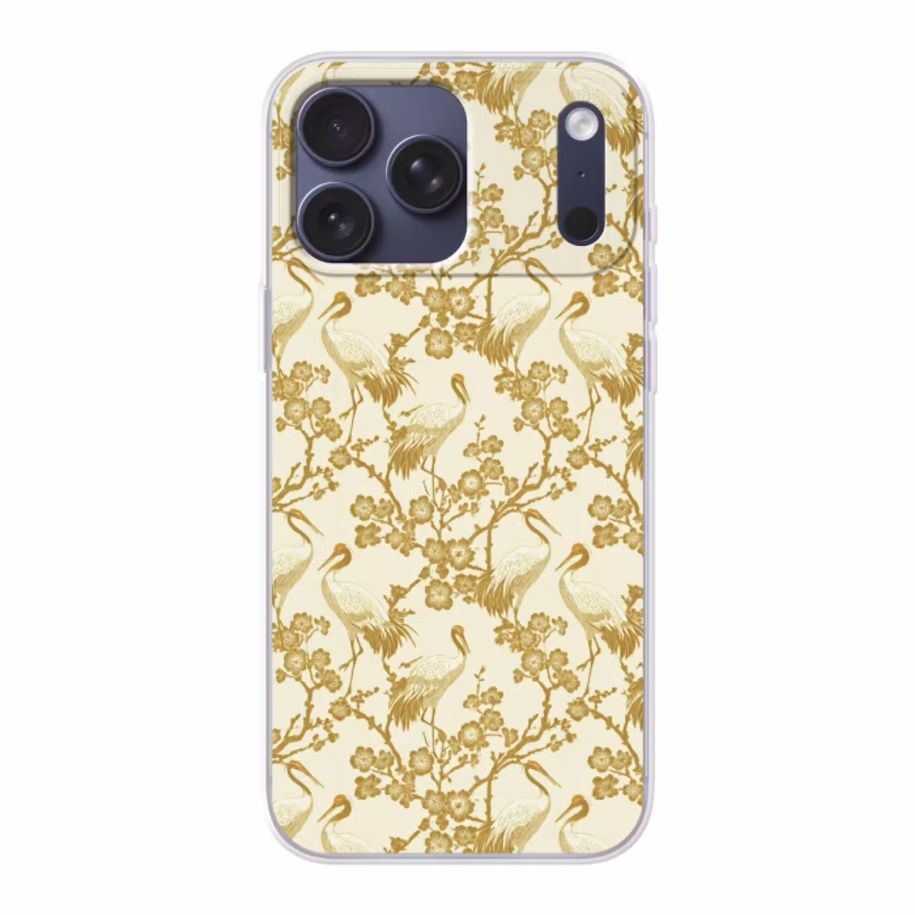 Kraanvogels - Kersenbloesem - Goud Telefoonhoesje iPhone 17 Pro Max klein 879 -3d