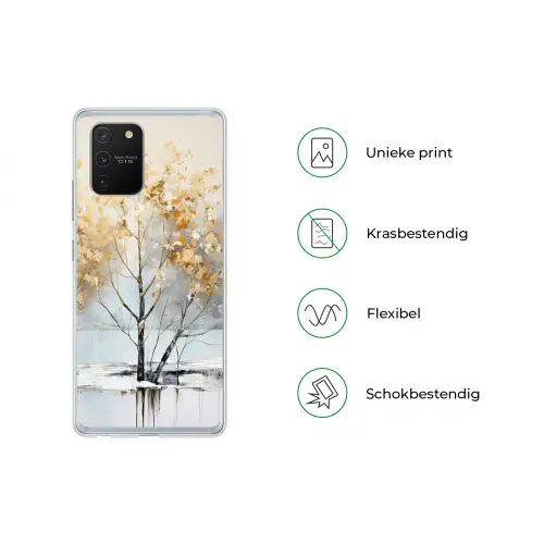 Winter - Bomen - Natuur - Acryl - Kunst Telefoonhoesje Samsung Galaxy S10 Lite klein -specsS10Lite