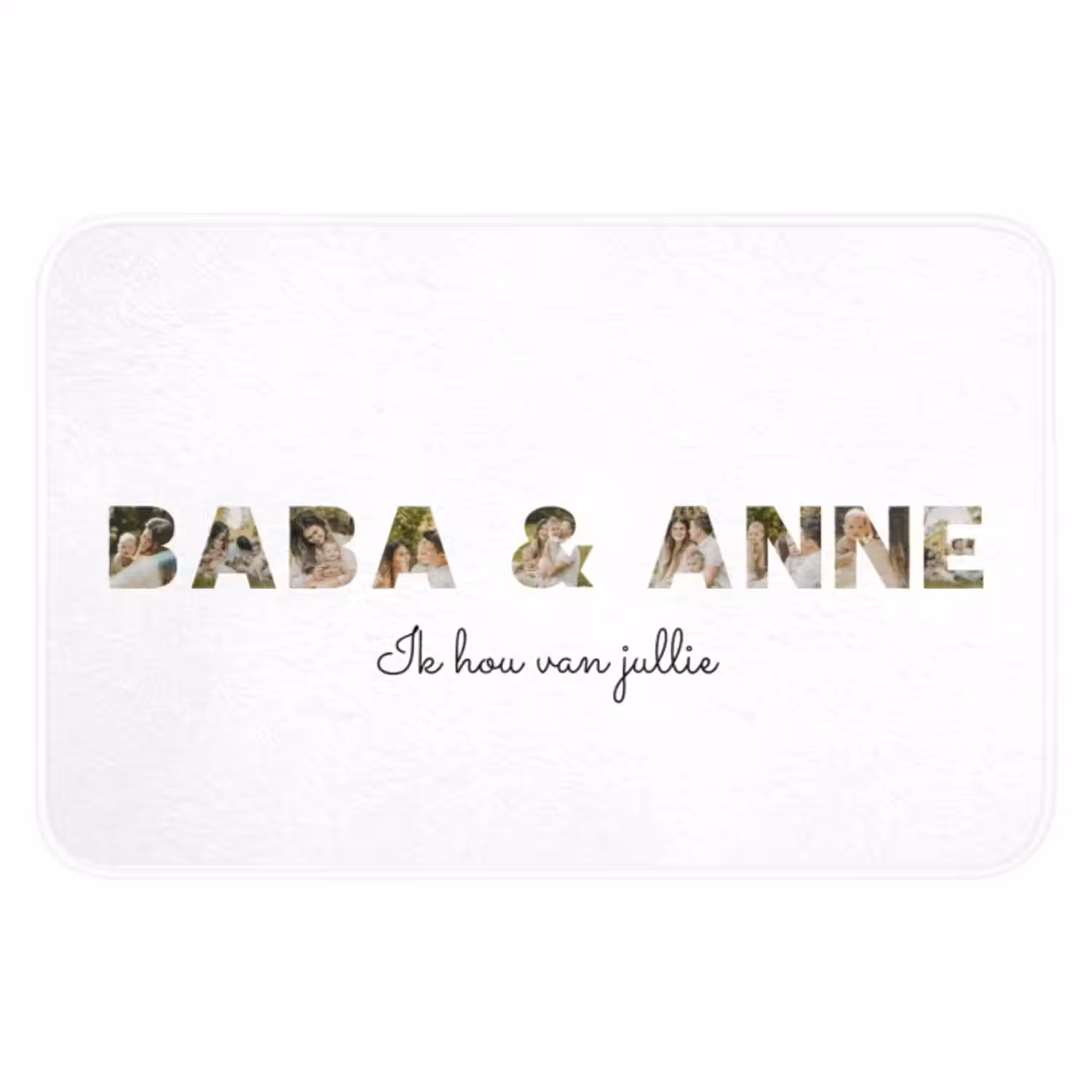 Gepersonaliseerde badmat - Baba & Anne - Lettercollage