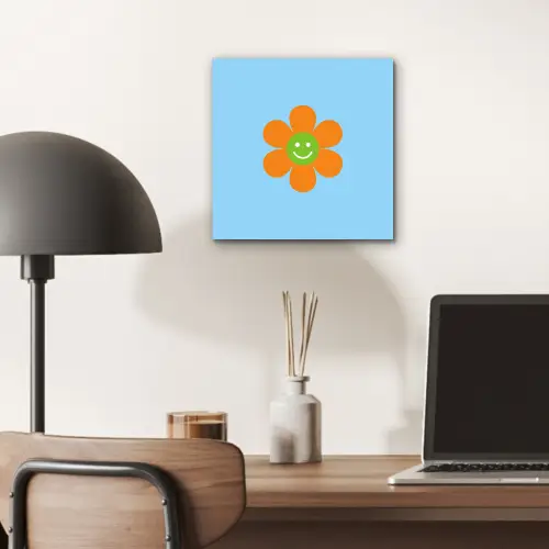 Bloem - Smiley - Kleurrijk aluminium wit klein -sfeer5
